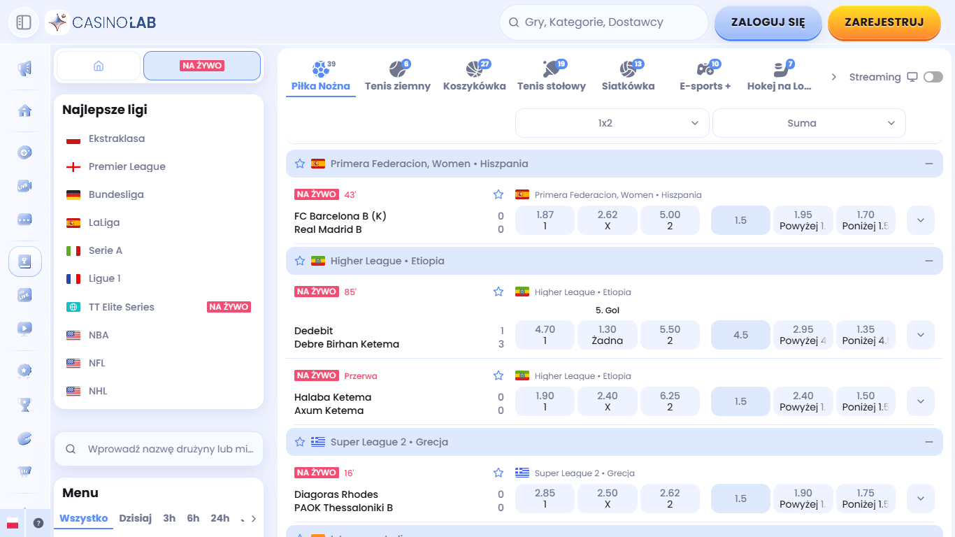 CasinoLab Bookmaker Live Sport Betting Poland, zakladybukmacherskie.tv