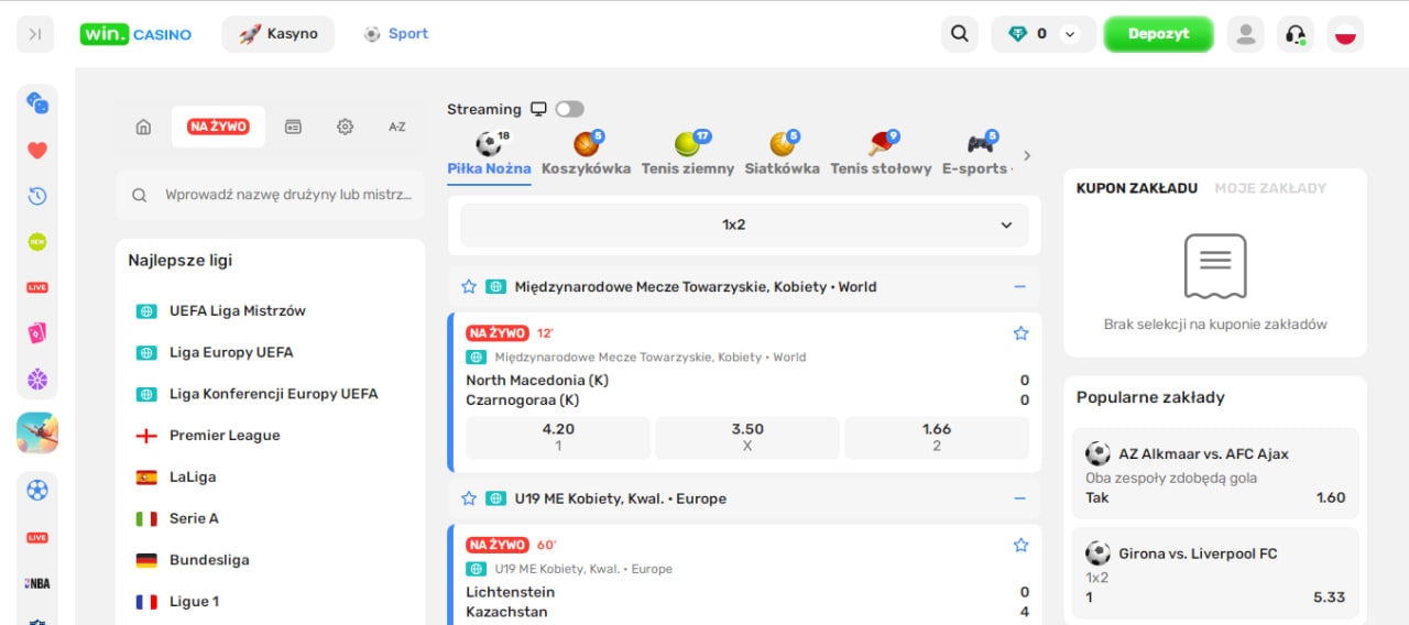 Win.Casino Zakłady na żywo