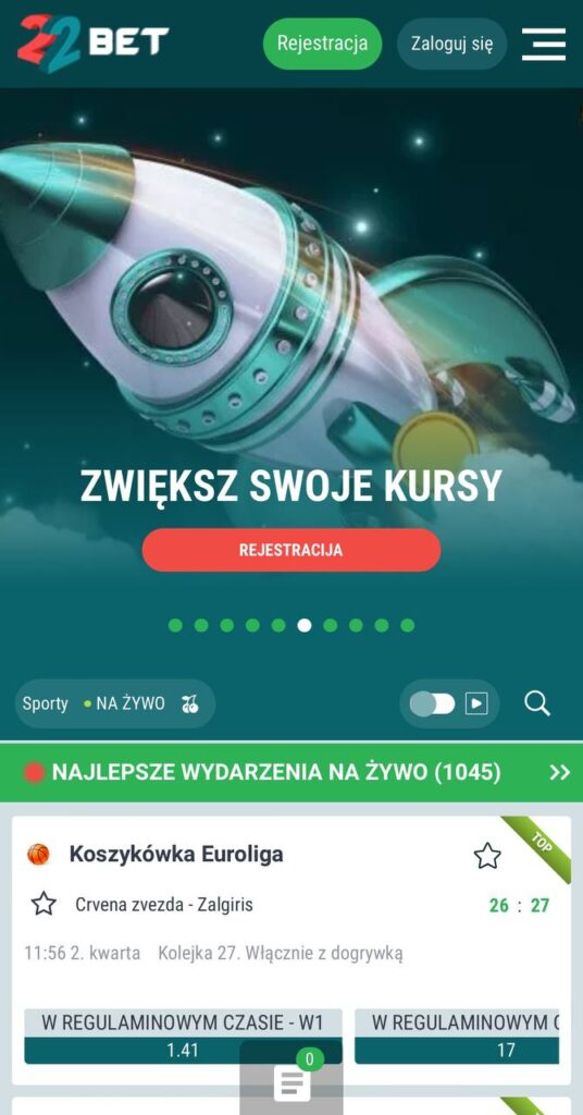 22bet bukmacherskie Mobile
