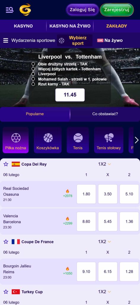 GeniePlay Bookmaker Sport Betting Poland (mobile), zakladybukmacherskie.tv