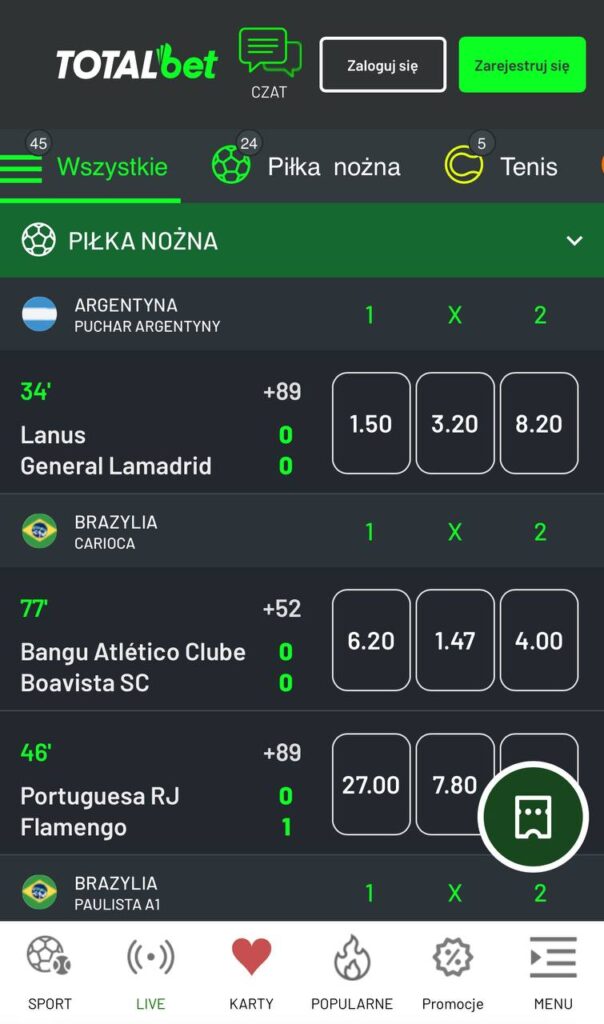 Zakłady na Żywo TOTALbet