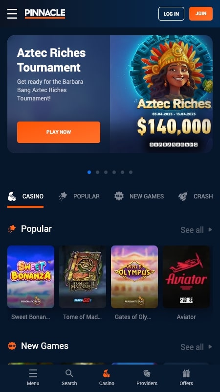 Pinnacle Casino section