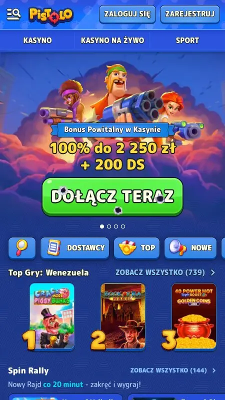 Bonus powitalny w Pistolo Casino: pierwsze wrażenia