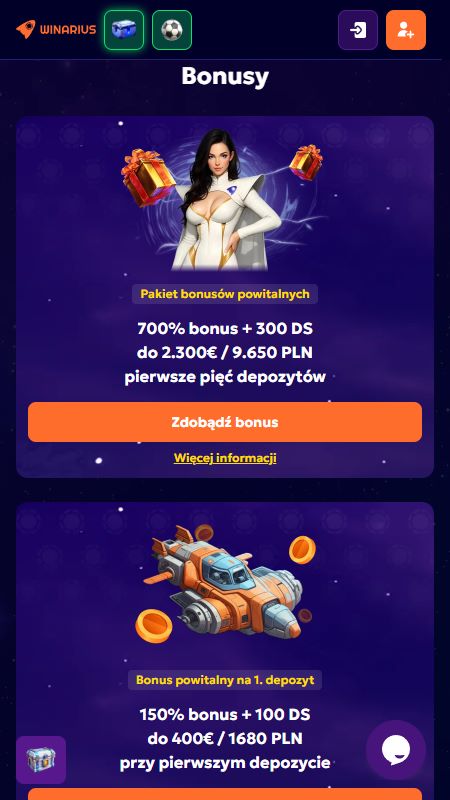 Strona promocji w Winarius