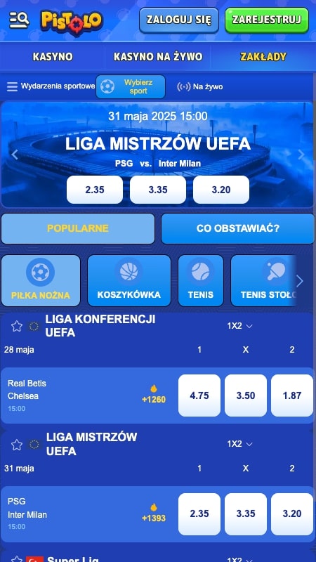 Strona zakładów Pistolo na Klubowe Mistrzostwa Świata FIFA