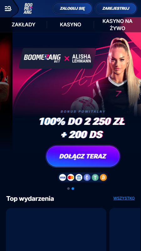Strona główna bukmachera boomerang-bet