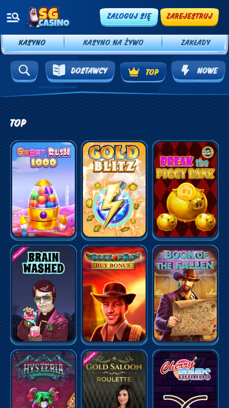 SG Casino top games