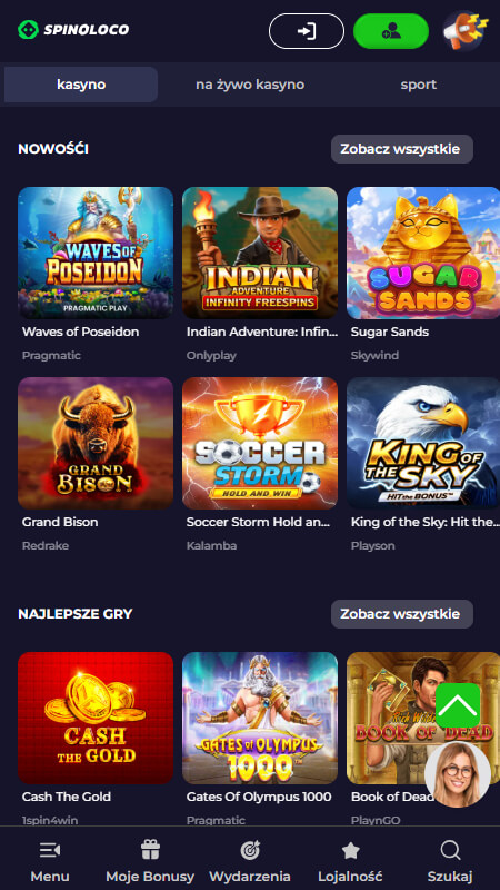 Spinoloco casino games