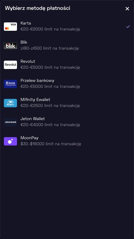 Metody płatności w Ybets
