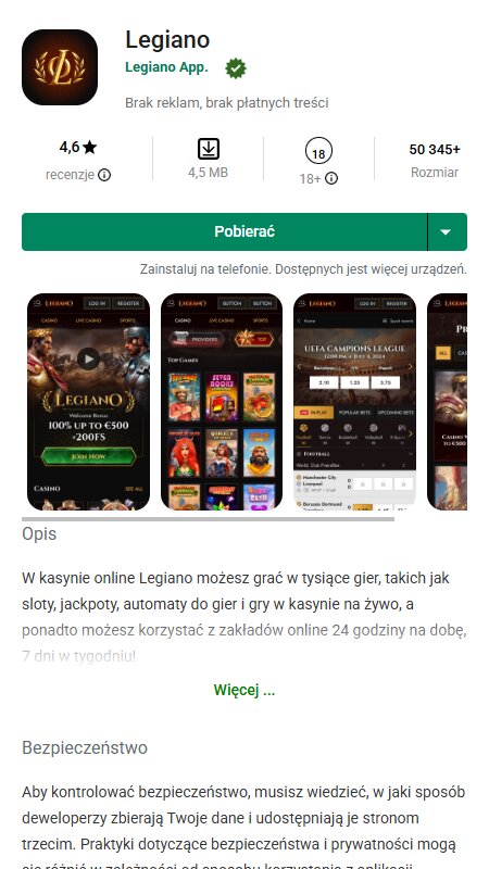 Legiano mobile apps
