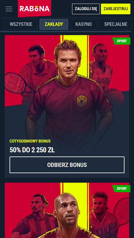 Promocje dla zarejestrowanych graczy