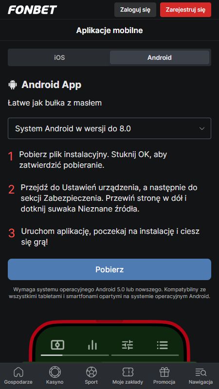 Pobierz Aplikacja mobilna Fonbet