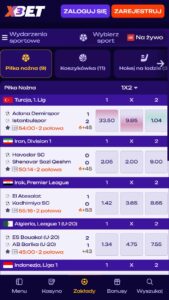 Interfejs zakładów na żywo z x3bet Polska