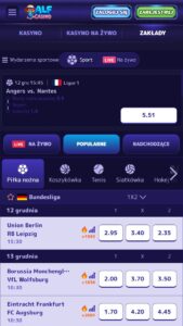 Zakłady sportowe dostępne w AlfCasino