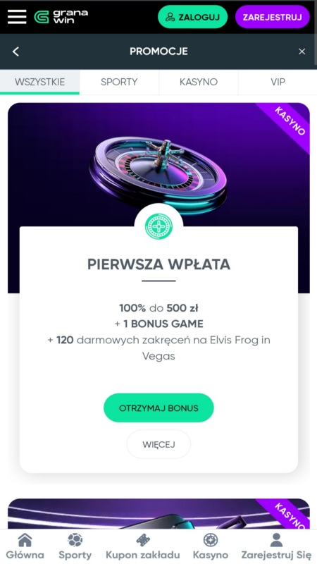 Granawin bonuses and promotions