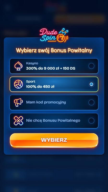 Tworzenie konta w DudeSpin