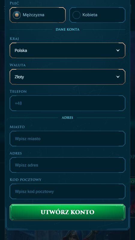 Tworzenie konta w Slotuna
