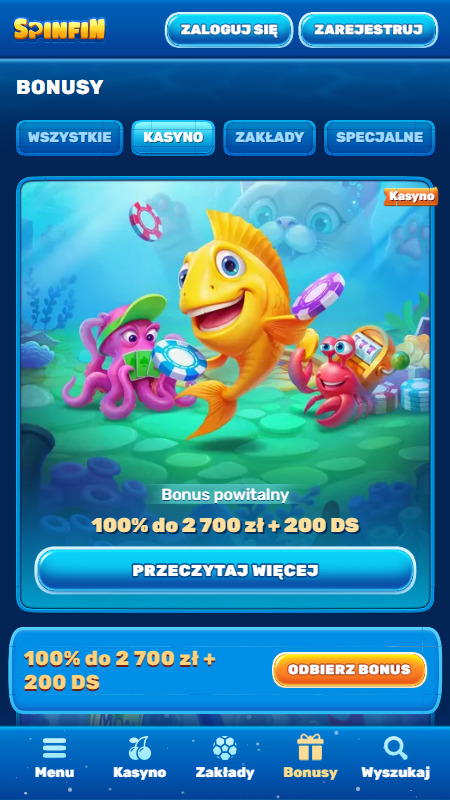 Spinfin bonuses
