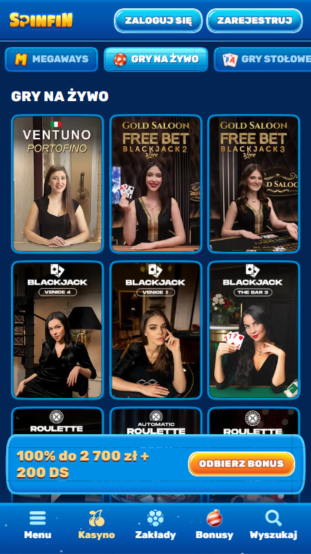 Spinfin kasyno na żywo