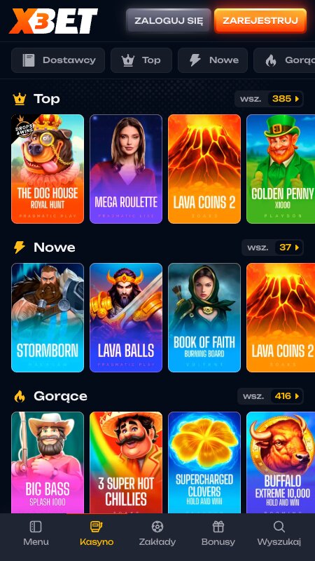 Interfejs kasyna online X3bet