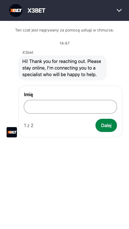 Czat na żywo X3bet