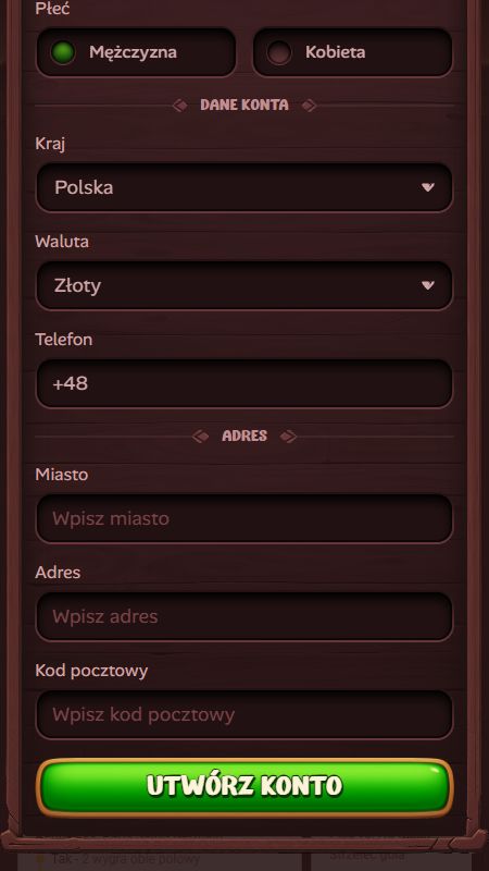 Tworzenie konta w Roostino