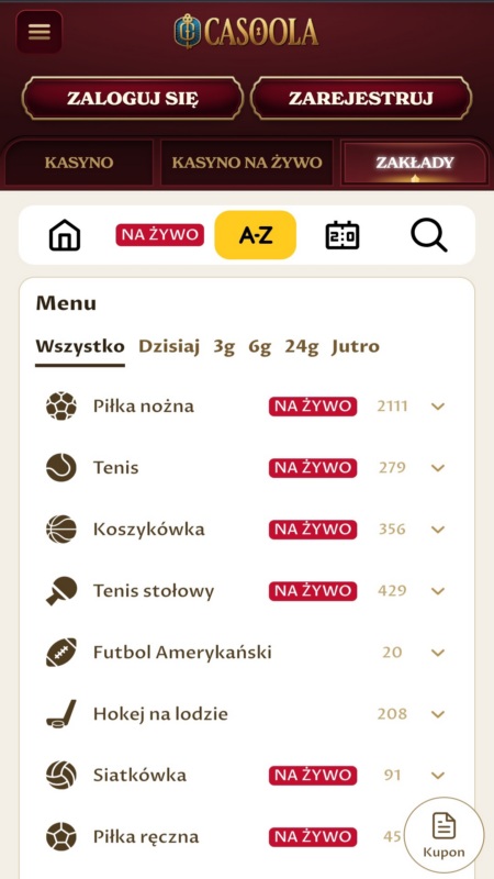 Casoola types of sport