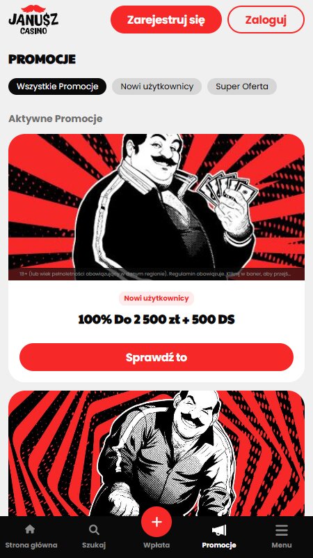 Bonusy i promocje w Janusz