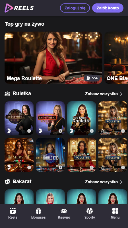 Reels.io kasyno gry na żywo