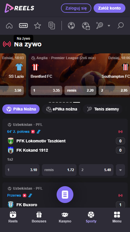 Reels.io sporty na zywo