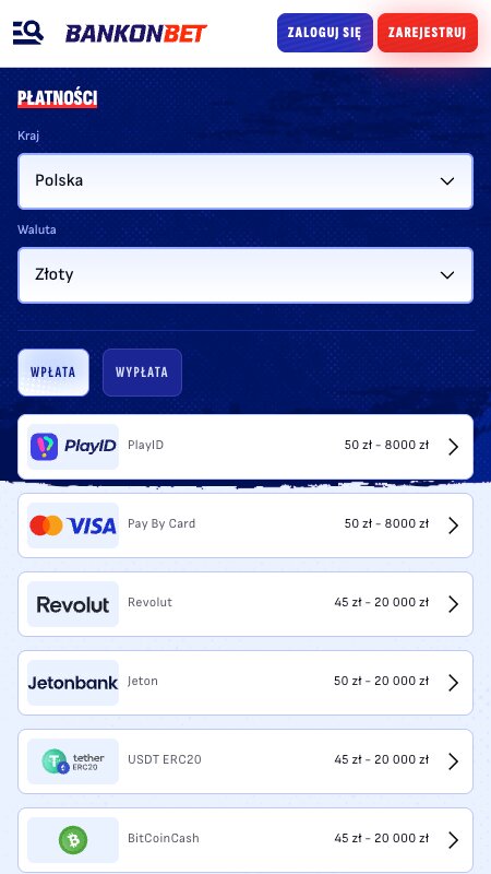 Metody płatności w BankonBet