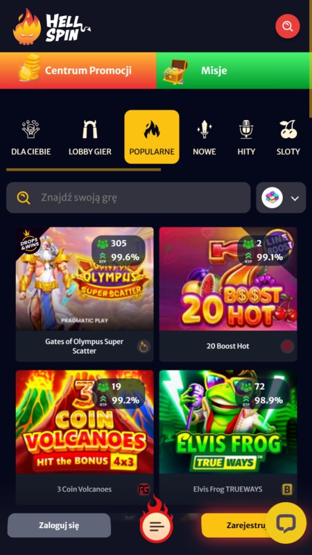 HellSpin 10 najpopularniejszych gier