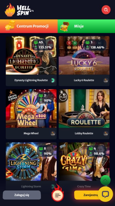 HellSpin Kasyno na żywo