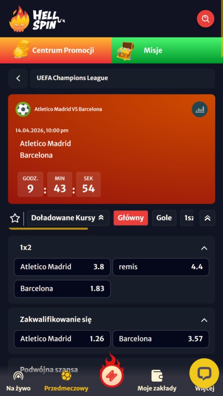 Hellspin Kursy i marże