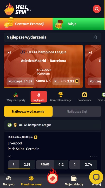 Hellspin Zakłady sportowe