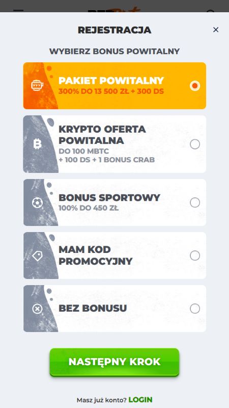 Tworzenie konta w Betriot