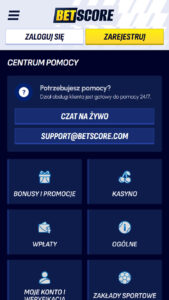 Betscore Obsługa klienta