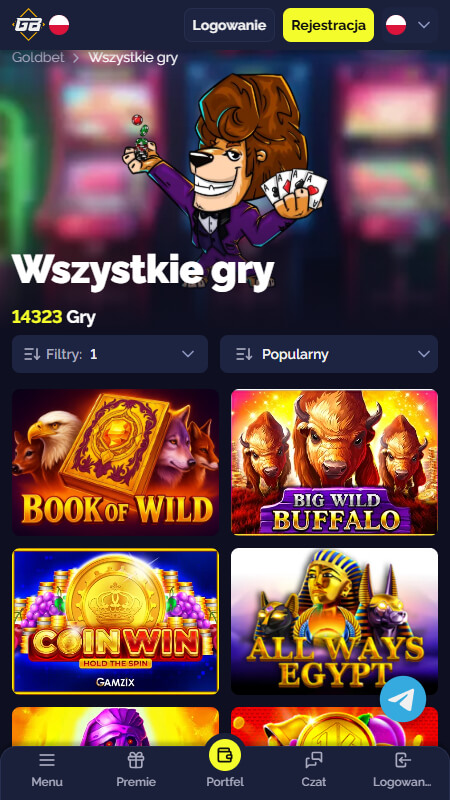 Oferta gier w Goldbet Casino