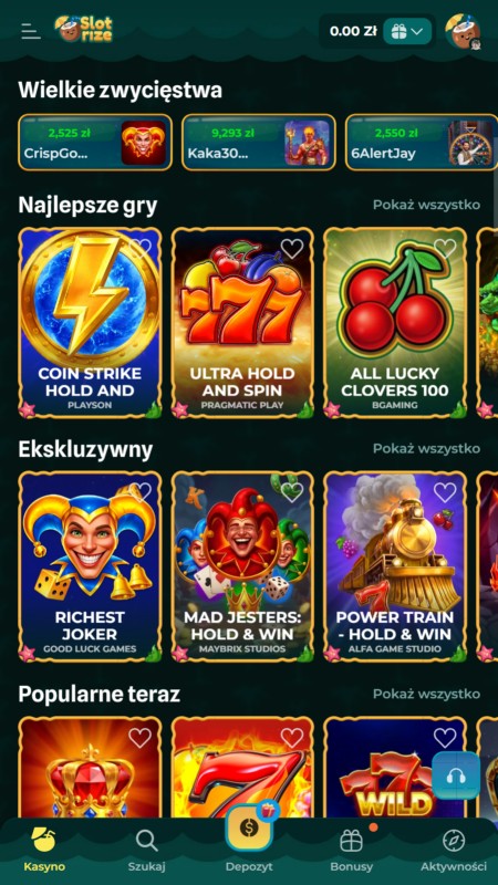 Slotrize Kasyno Gry