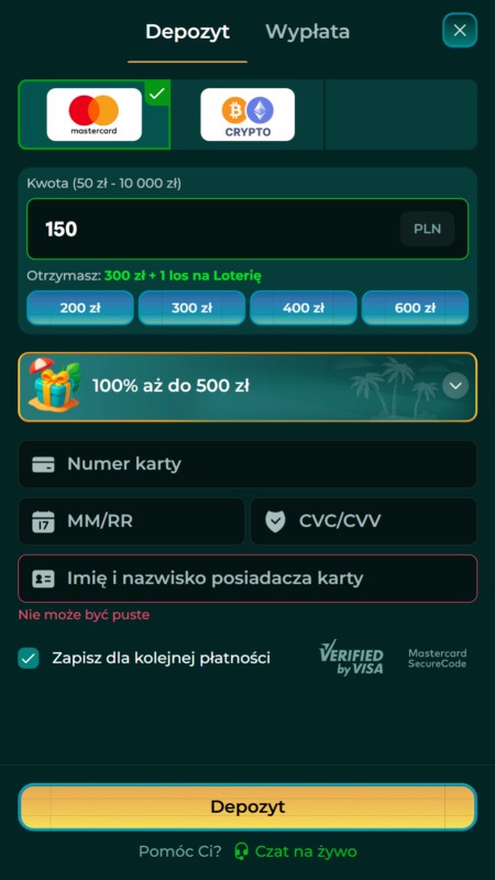 Slotrize Metody płatności