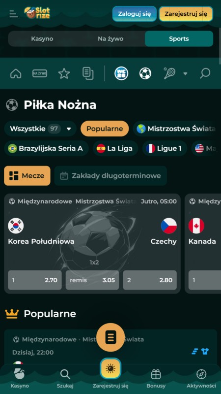 Slotrize Zakłady sportowe