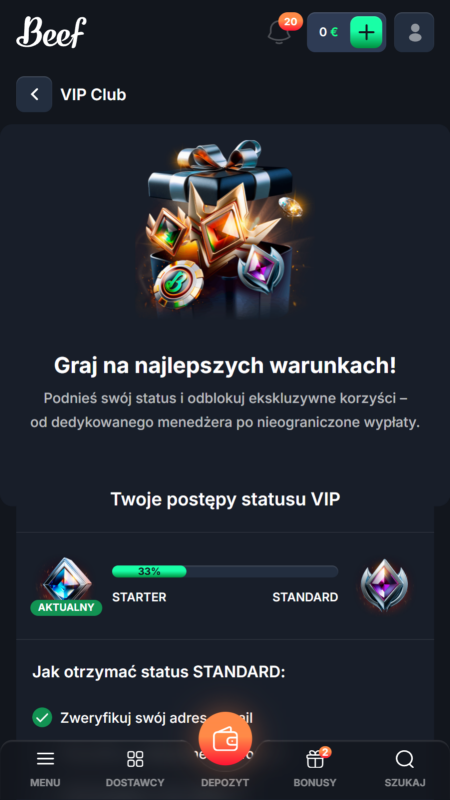 Beef casino VIP club