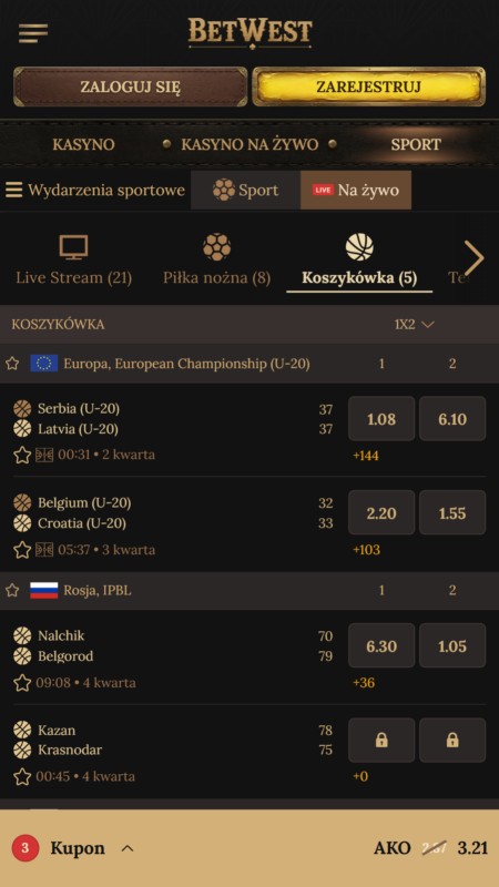 Betwest live betting