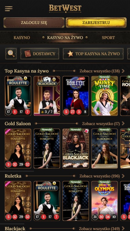Betwest live casino