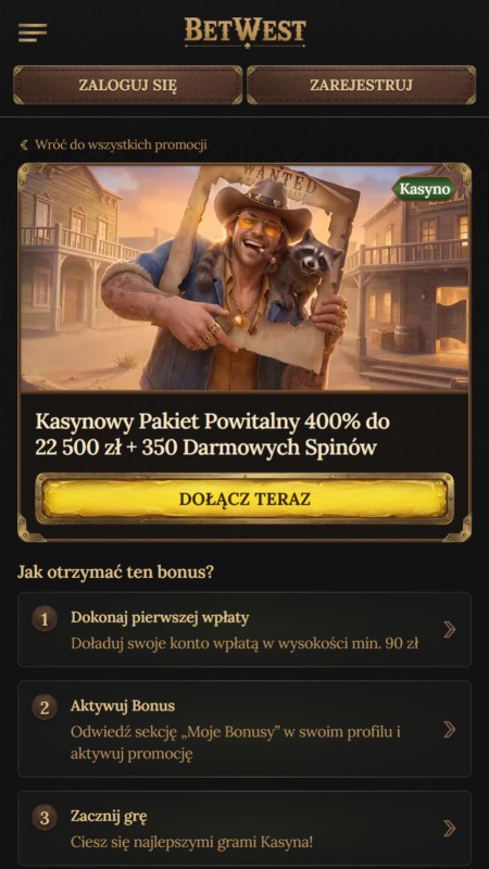 Betwest casino welcome bonus