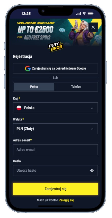 Playbaze rejestracja